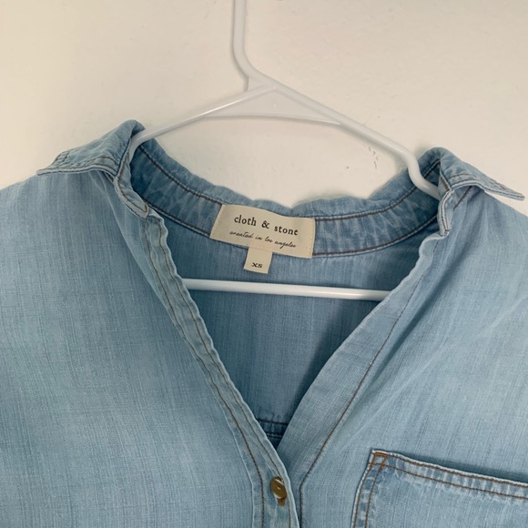 Anthro cloth and stone faded chambray button down - Picture 7 of 7